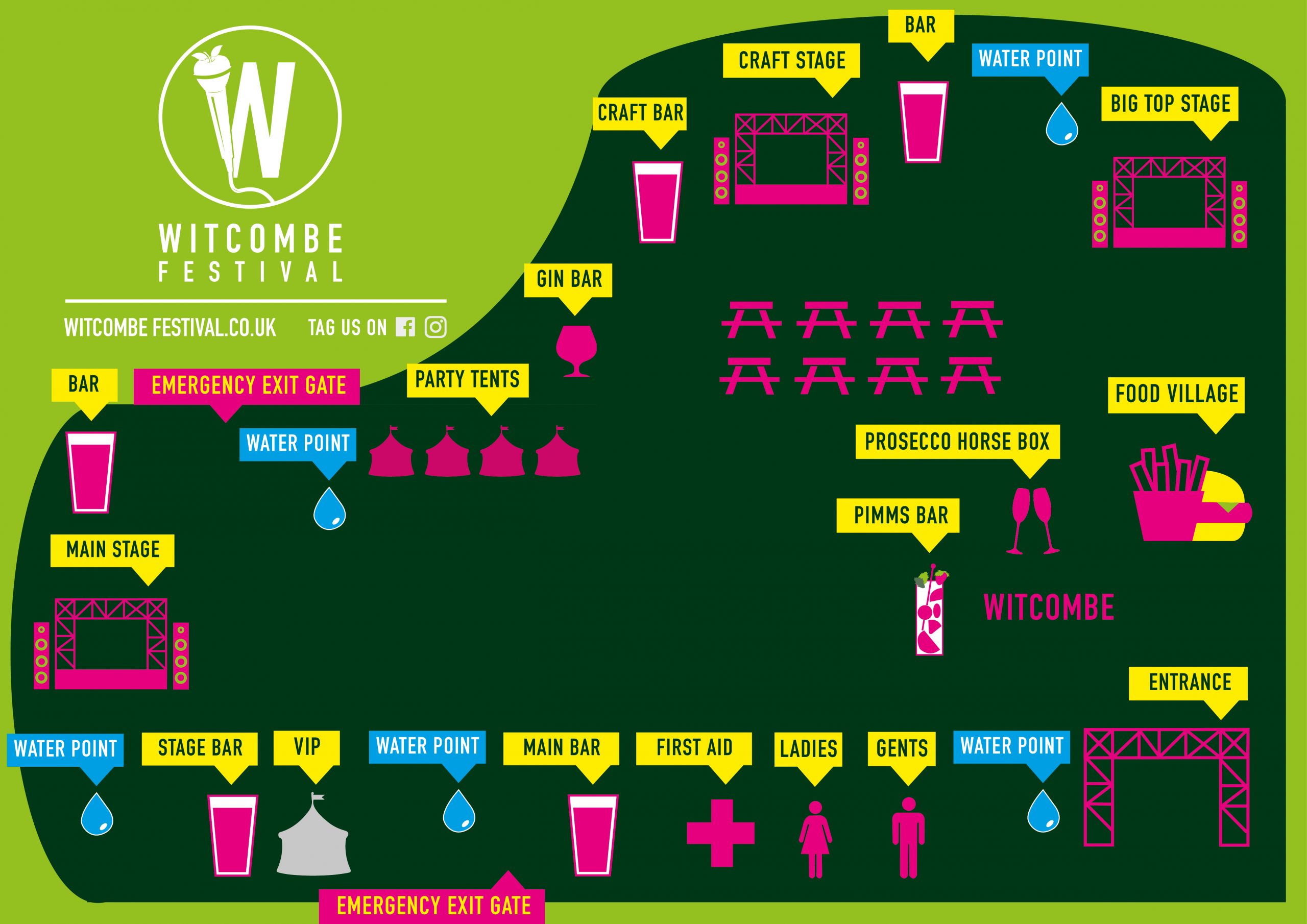 Witcombe Festival site map
